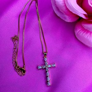 18k gold cross necklace
